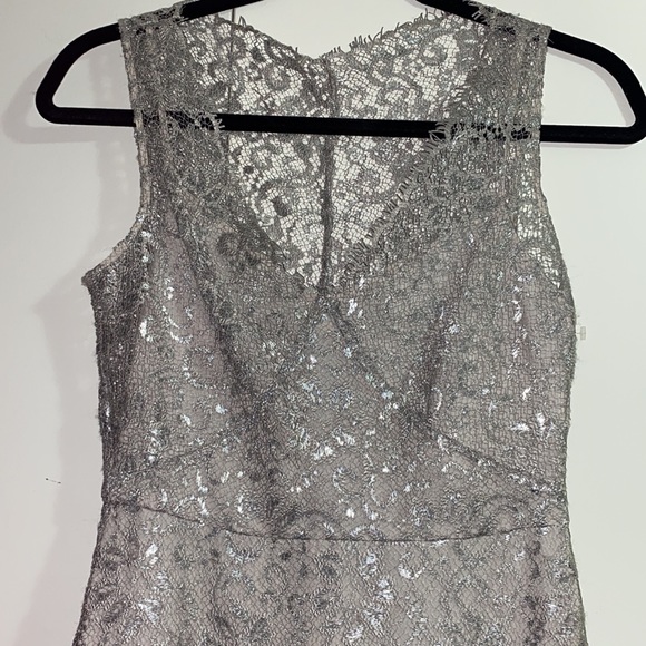 BCBGMaxAzria Y2K NWT Vintage silver lace Cocktail Dress - Picture 6 of 10